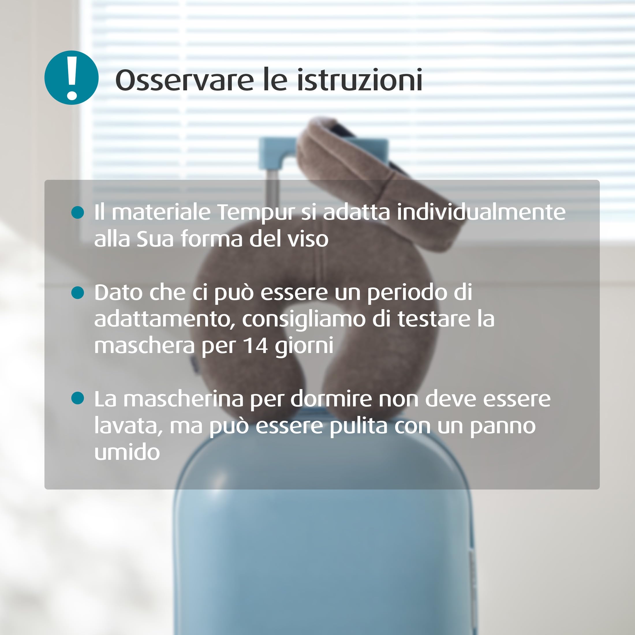 TEMPUR Mascherina sonno, universale regolabile, oscurante per profondo riposo, Grigio