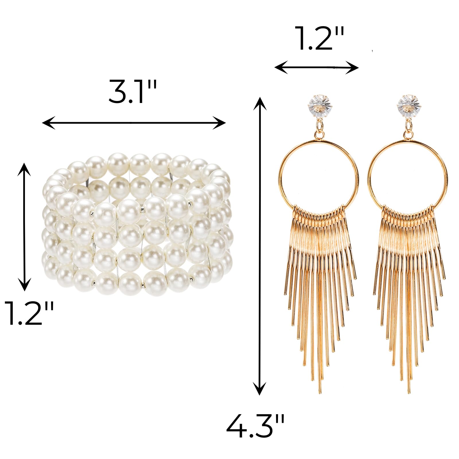 Hiceeden 6 Pcs 1920s Flapper Accessories for Women Roaring 20s Great Gatsby Accessories for Party Flapper Costume Set Includes Headband - Image 4
