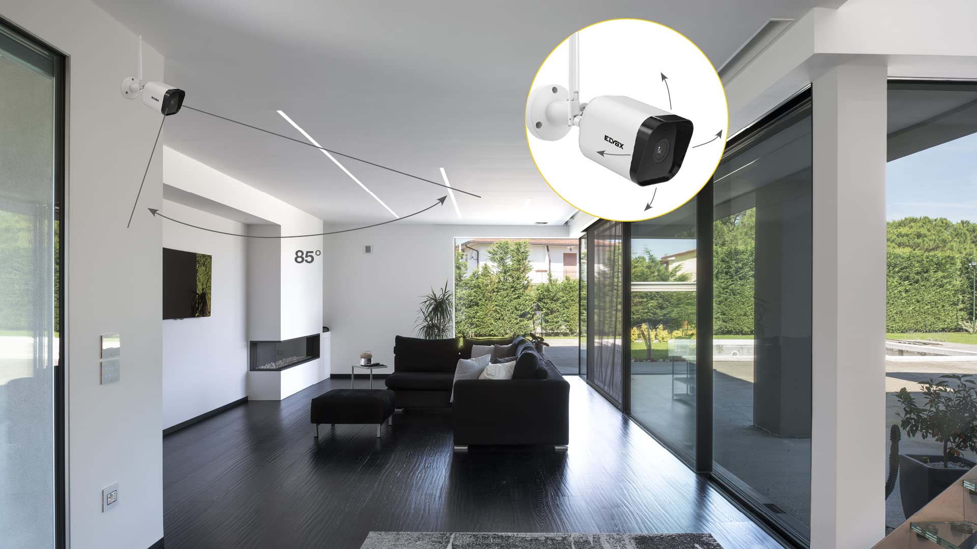VIMAR 46KIT.036C Kit TVCC WiFi con: 2 telecamere 46242.036C a colori 3 Mpx, 1 NVR WiFi 4Ch@3Mpx, controllo da app VIEW Product, rilevazione audio, movimento e invio notifiche, HDD 1TB incluso, Bianco