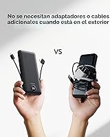 Vista 7 de VEGER Cargador portátil para iPhone con cables integrados y enchufe de pared, batería externa de carga rápida de 10,000 mAh delgada con USB C