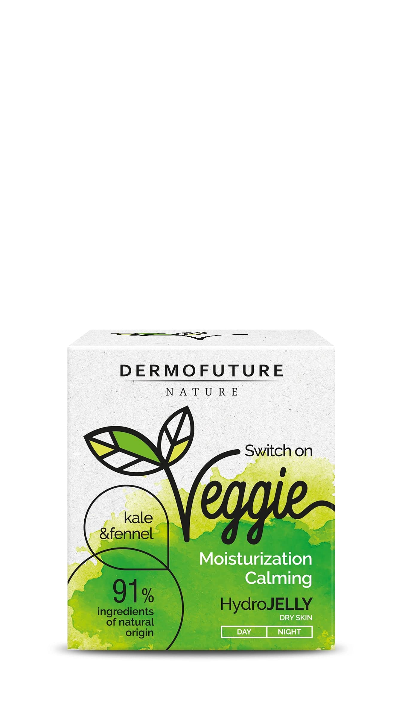 DermofutureVeggie Mosturising & Calming Face Hydrojelly Kale & Fennel Day/Night for Dry Skin 50ml
