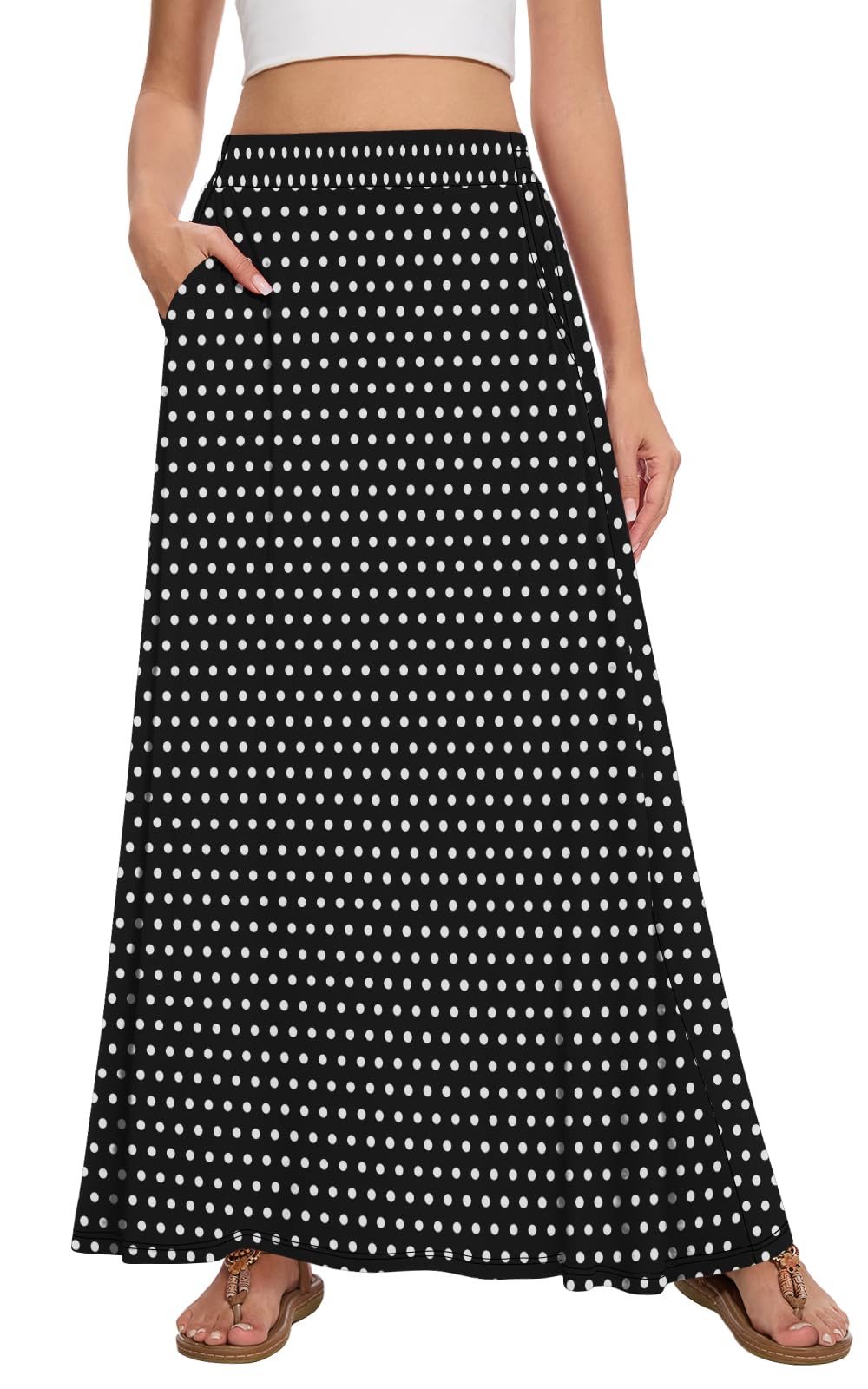Womens Maxi Skirt Long Flowy Summer A-Line High Waist Skirts