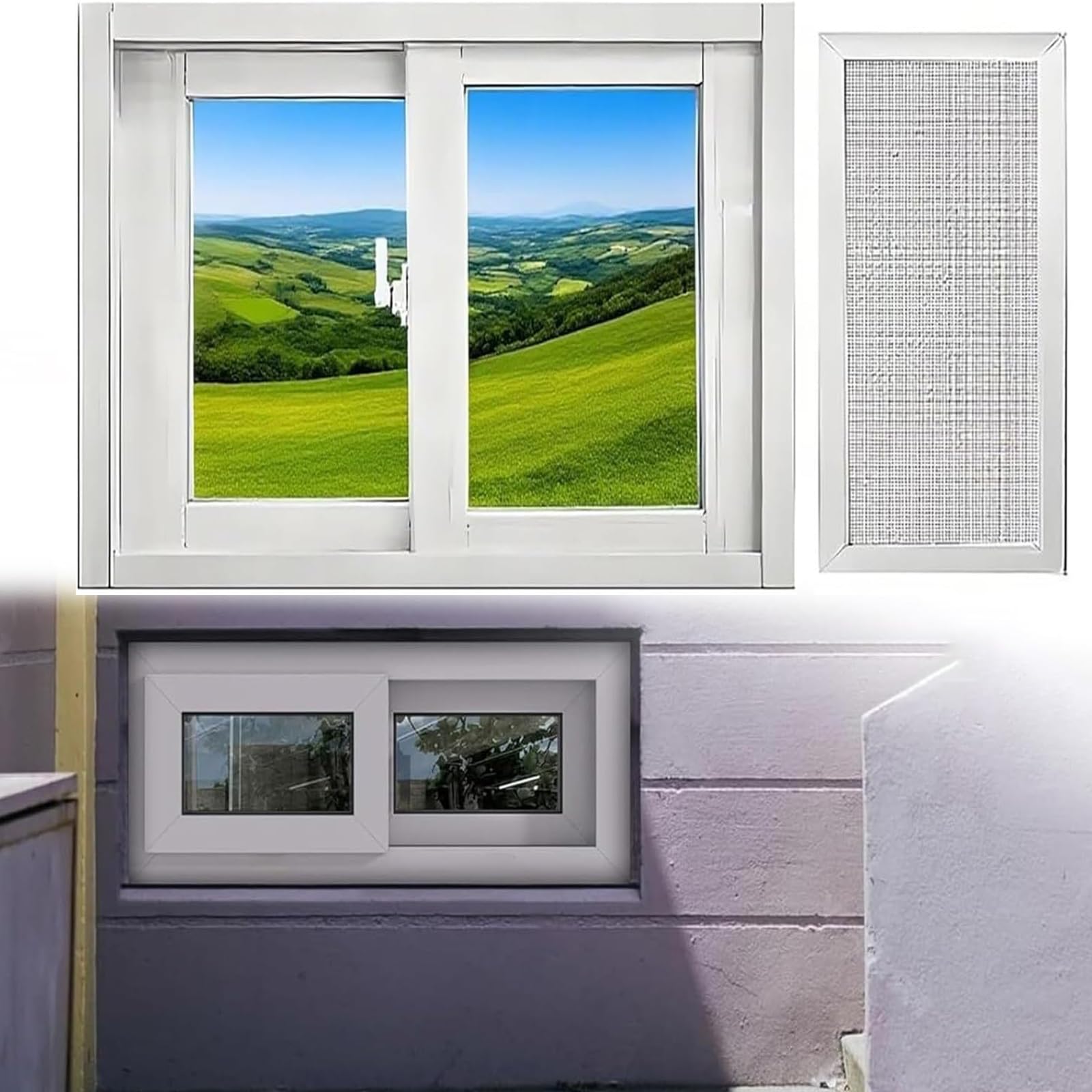 Ventana de aluminio negro corredera con cristal templado resistente para baño