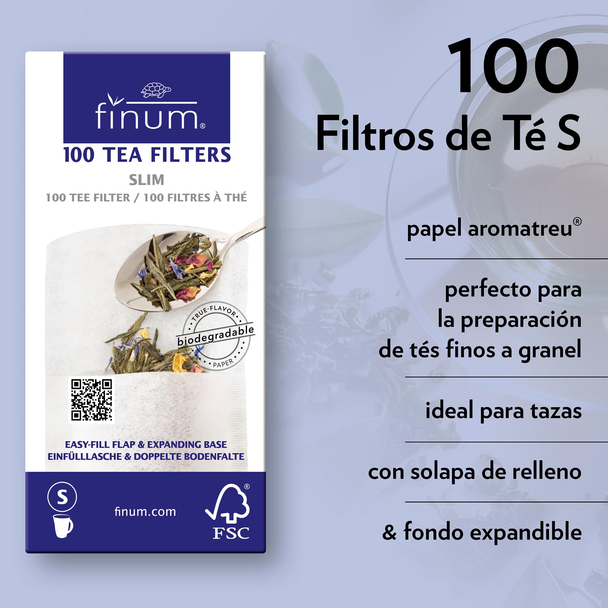finum Endurance Finium Collection Filtro de té de Papel, Blanco, 100 Unidad (Paquete de 1), 12