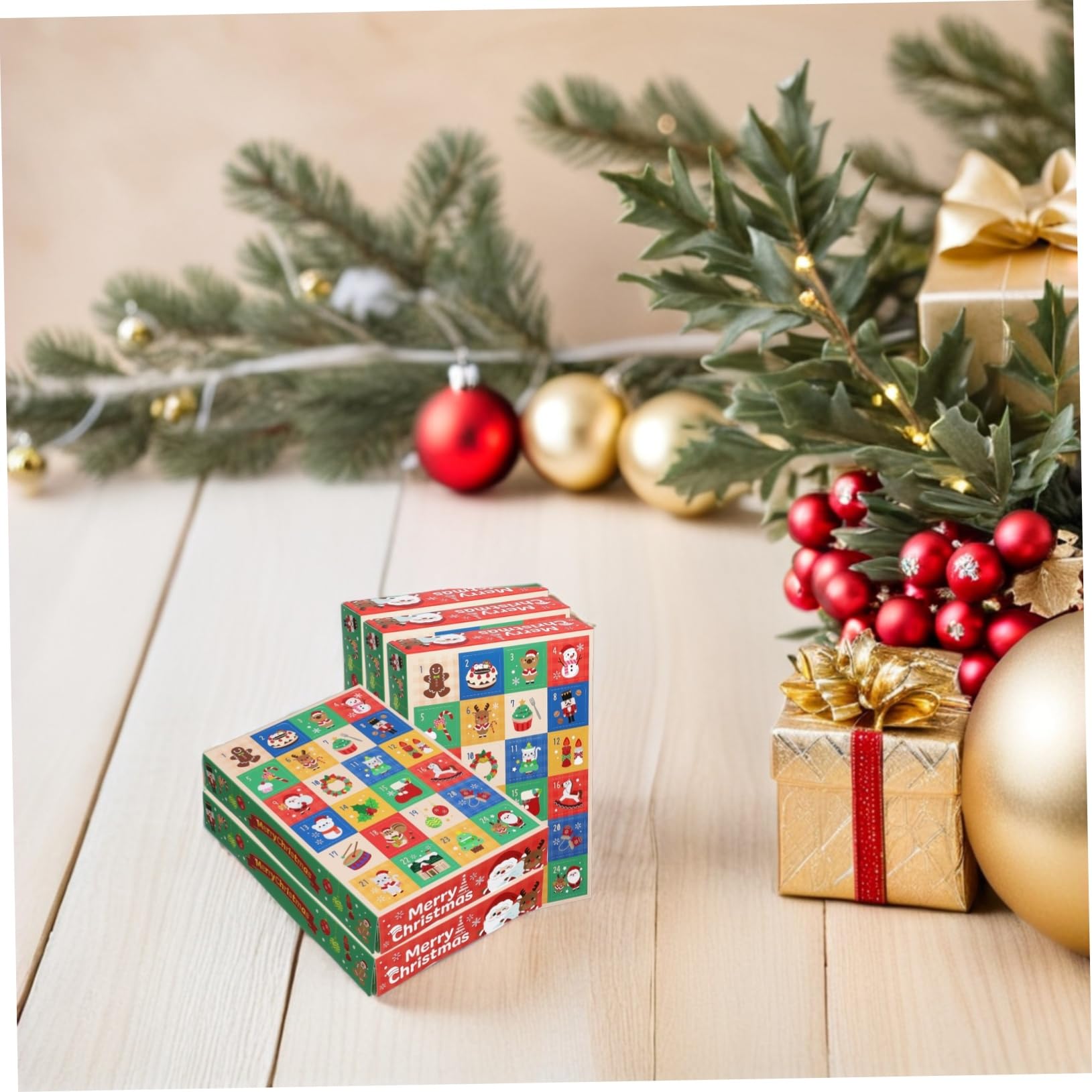 5pezzi Scatole Avvento Vuote da Scatole Regalo di Carta per Natale del Calendario Avvento Riempibili di Conto alla Rovescia per Vacanze di Carta per Calendario di Natale