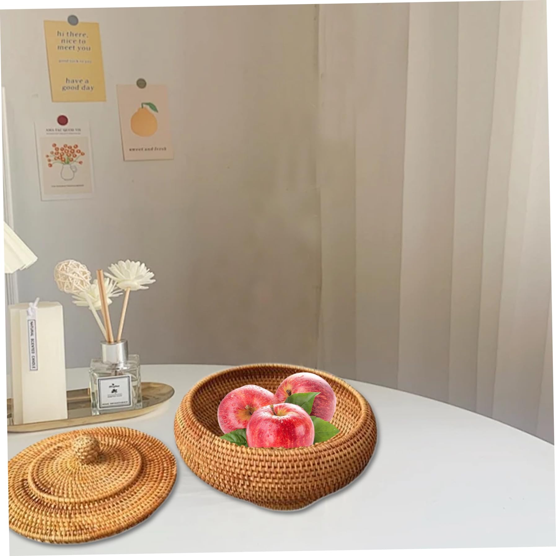 Boîte rotin ronde - panier fruits osier couvercle, panier pain rangement, saule tissé - boîte Étiquette - Maison Boîte rotin ronde - panier fruits osier couvercle, panier pain rangement, saule tissé - boîte Étiquette - Maison