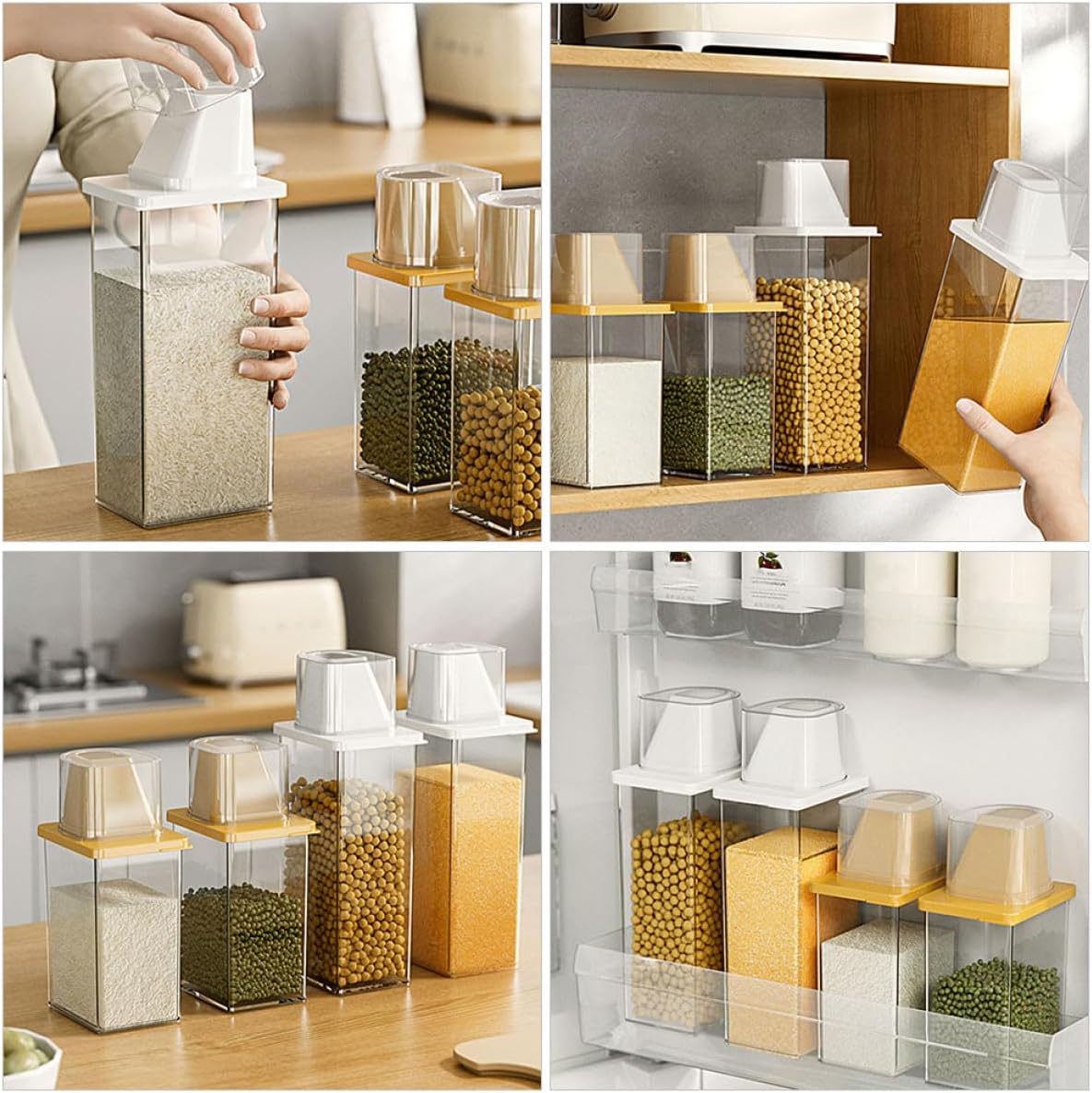 Airtight 800Ml Rice Storage Jar Pet Plastic Food Storage Container for Kitchen Pantry Daily Use image 3