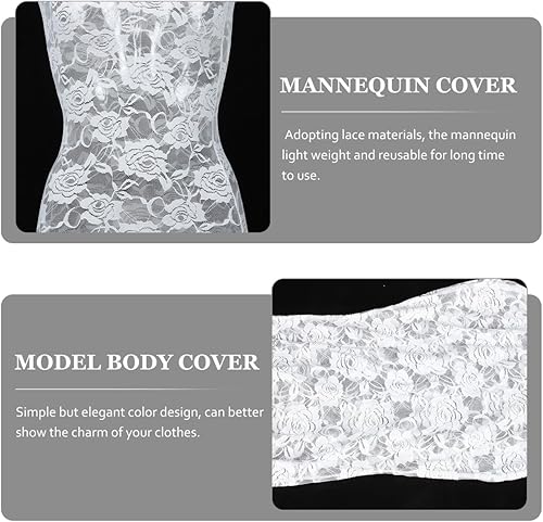 Miniatura 4 de ULTECHNOVO Maniquí Cubierta de Encaje Maniquí Cubierta de Tela Vestido Forma Decoración para la Parte Superior Del Cuerpo Vestido Stand Forma Modelo