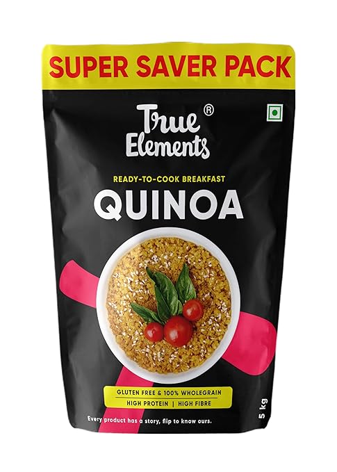 Quinoa 5kg by True Elements - Super Value Pack | Gluten Free Quinoa | Healthy Food | Diet Food | Rich in Protein & Fibre