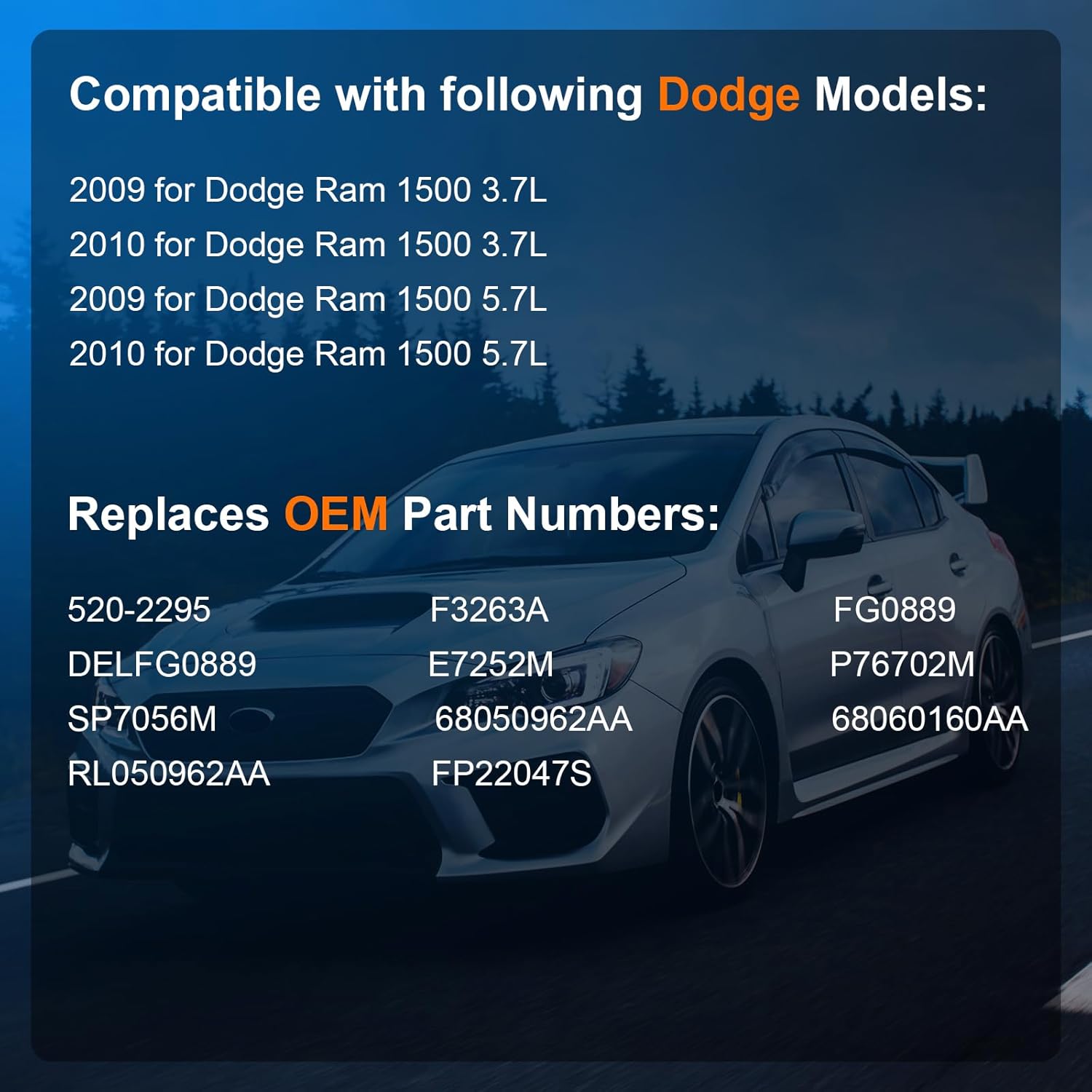 Electric Fuel Pump Assembly Replacement Compatible with Dodge Ram 1500 2009 2010 3.7L 5.7L, Replaces E7252M FG0889