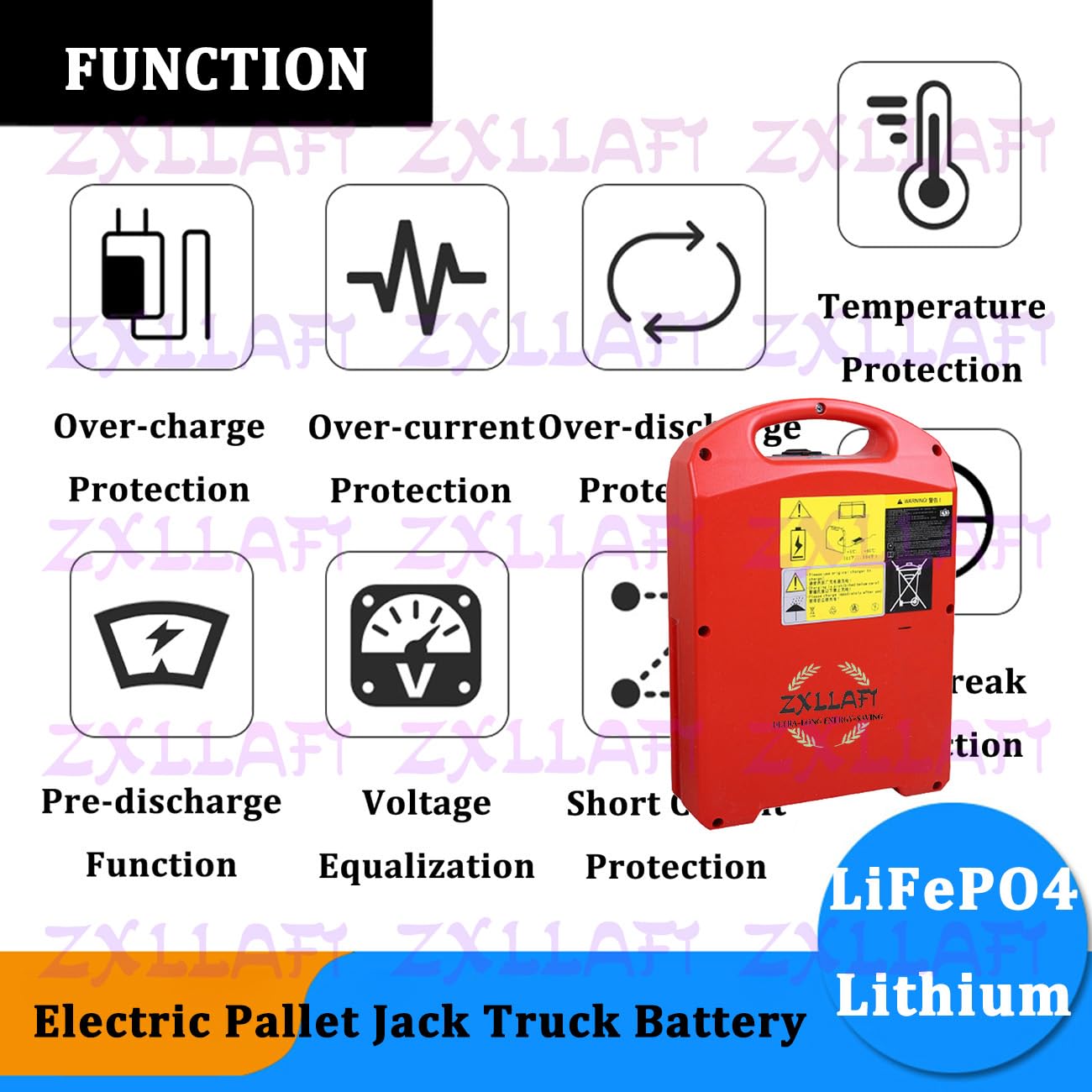 48 V 24 V Batteria transpallet Elettrico per CBD18/20J-LI3 | Batteria al litio per carrello elevatore elettrico CBD15J-LI3 Batterie ricaricabili LiFePO4 con caricatore e guscio ABS