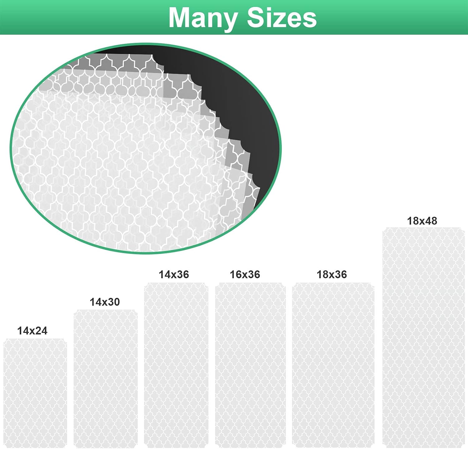 Slendor Wire Shelf Liner Value Pack of 5 Heavy Duty Waterproof Non-Adhesive Industrial Strength Plastic Mats for Tier Shelving Unit White Pattern -