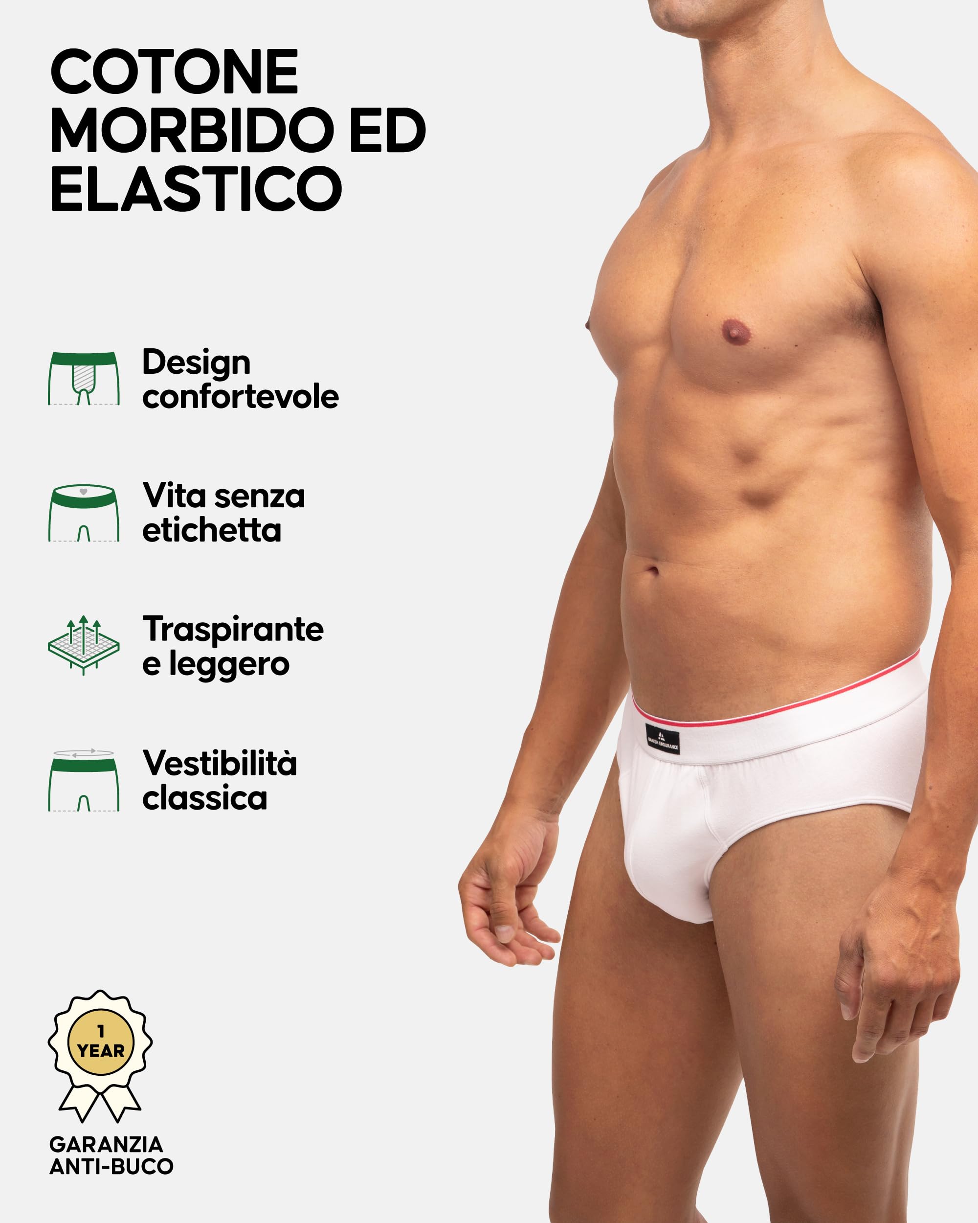Danish Endurance 6 Pack Slip in Cotone da Uomo, Vita Comoda, Senza Etichette
