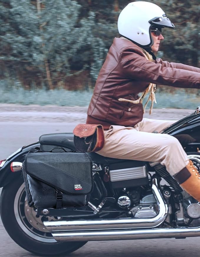 Alforjas KEMIMOTO para motocicleta con capacidad 40L negras miniatura 6