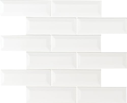 Vista 13 de MSI AMZ-M-00318 MSI - Protector contra salpicaduras de cocina de metro de cerámica biselada, color blanco antiguo, baño, acento, pared de ducha x 12