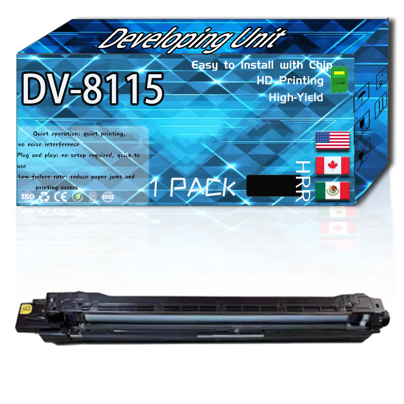 CEECN Compatible for Kyocera DV-8115 Replacement Developing Unit Used with ECOSYS M8124cidn M8130cidn Printers, High Production Multiple Options (1 Pack Black)