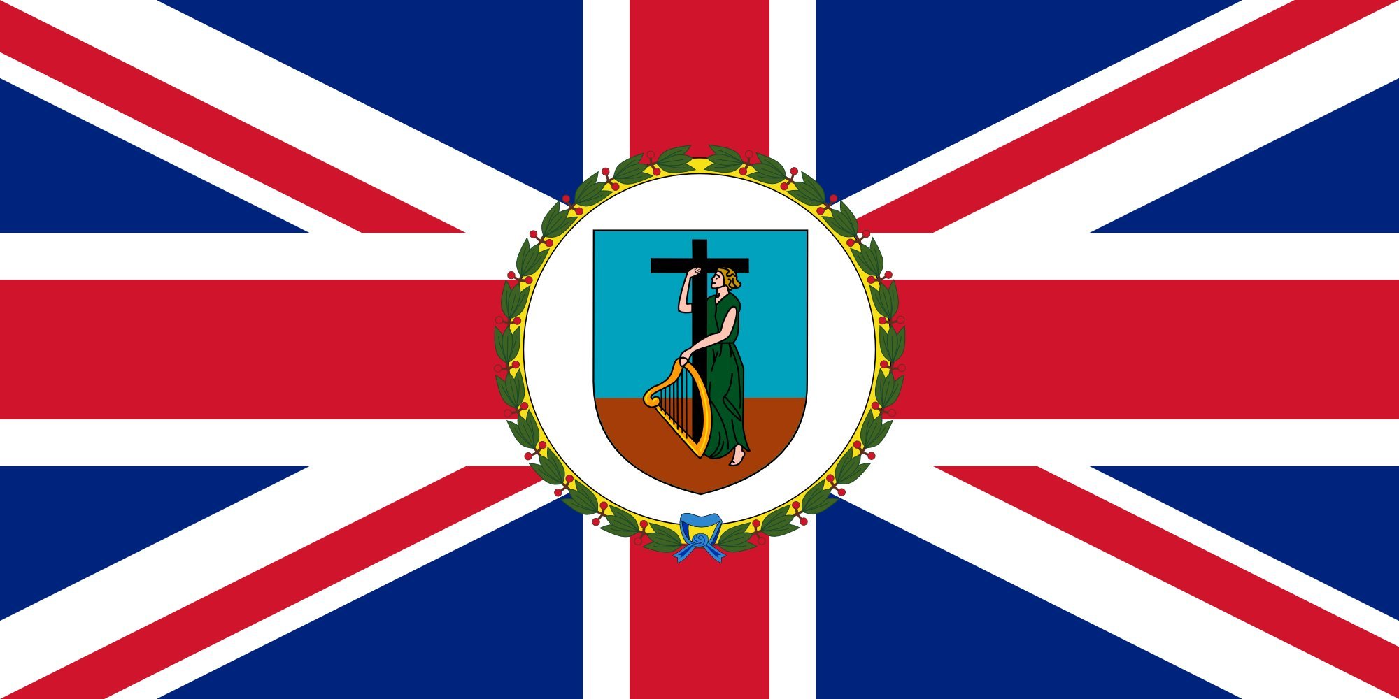 Drapeau paysage du Gouverneur de Montserrat grand format aux finitions haut de gamme