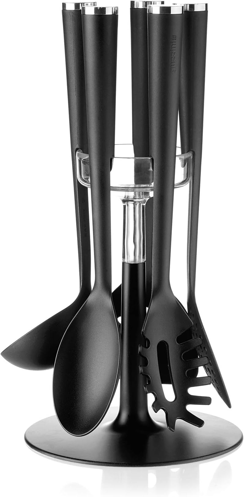 Guzzini Cooking Set Non Stick Ladles with Base, Attila Veress, 19 x h35 cm, Chrome