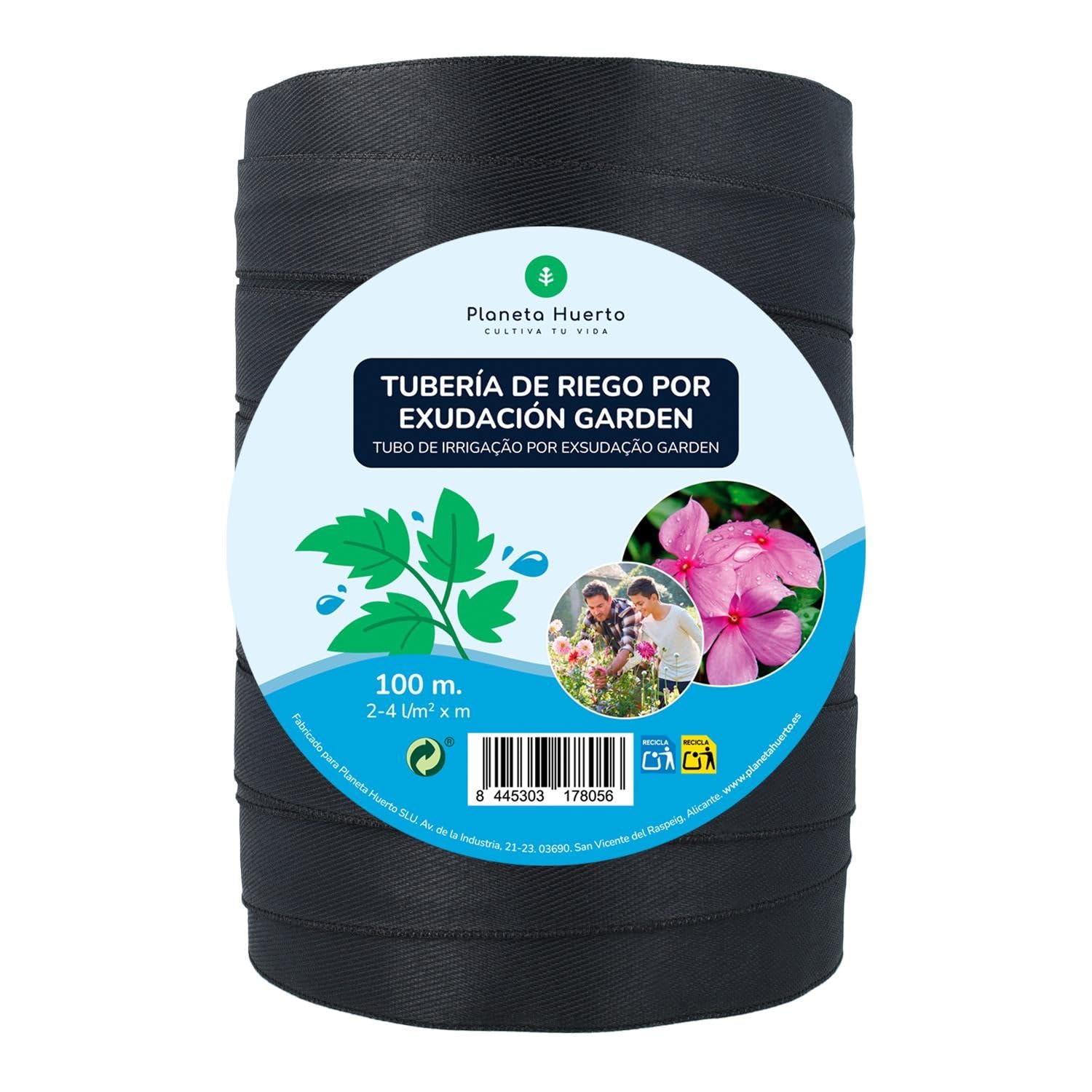 Planeta HUERTO | Rollo Exudación Garden 100 m – Manguera de Riego Ecológica para Jardines y Macetas