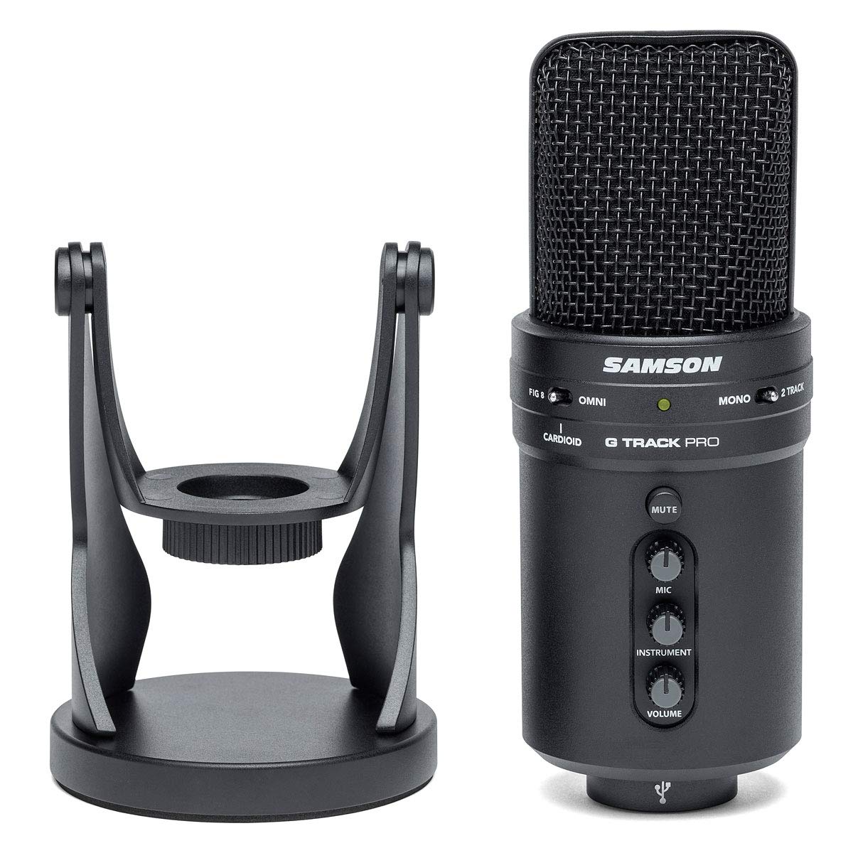 SAMSON G-Track Pro USB-Mikrofon + keepdrum MS138 Mikrofonarm Gelenk-Stativ