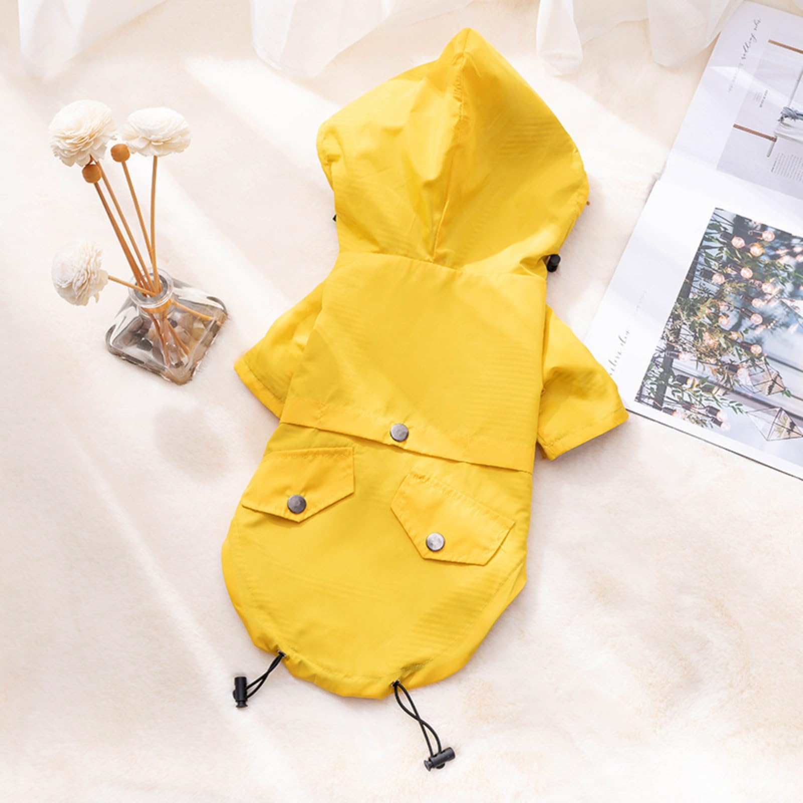 Impermeabile per cani, Impermeabile for cani da compagnia, impermeabile for cani, con cappuccio, regolabile, elegante, con cappuccio rimovibile for cani