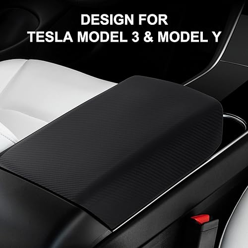 Miniatura 2 de Tinlucys Funda protectora de consola central para Tesla Modelo 3 Modelo Y 2021-2024, funda para reposabrazos de TPE, funda de consola central,