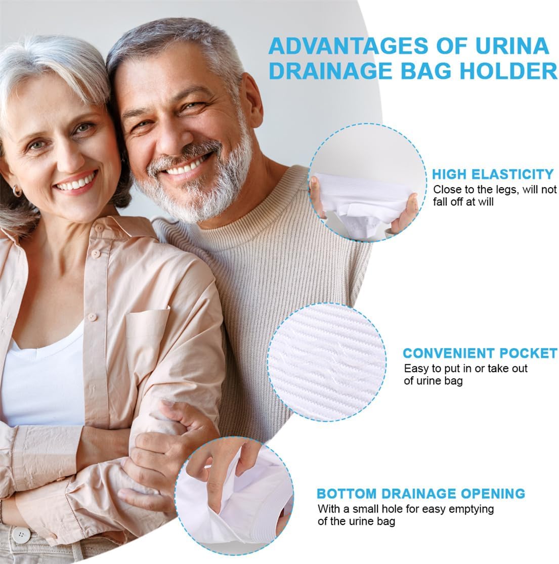Urine Bags Holder for Legs Catheter Bag Holder Urinary Drainage Bag Fix Sleeve XL Catheter Stabilization Device for Men or Women