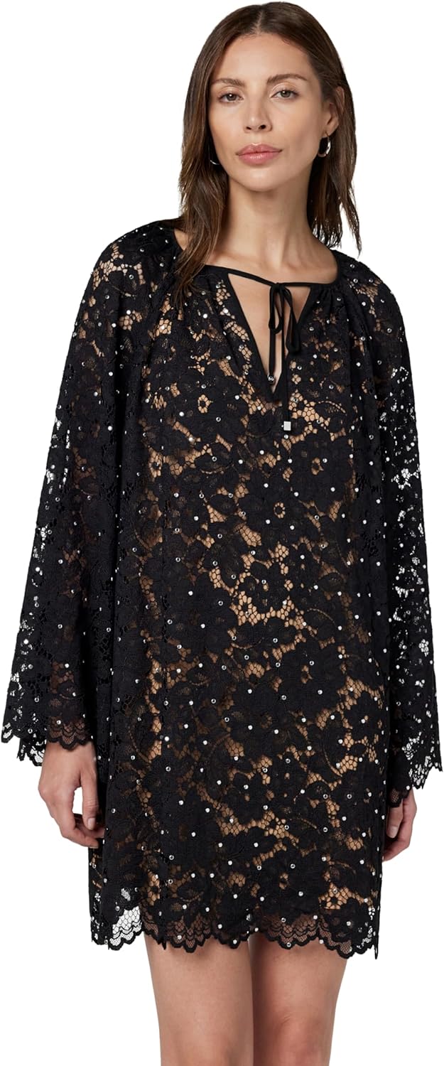 Michael Kors Womens Lace V-Neck Dress