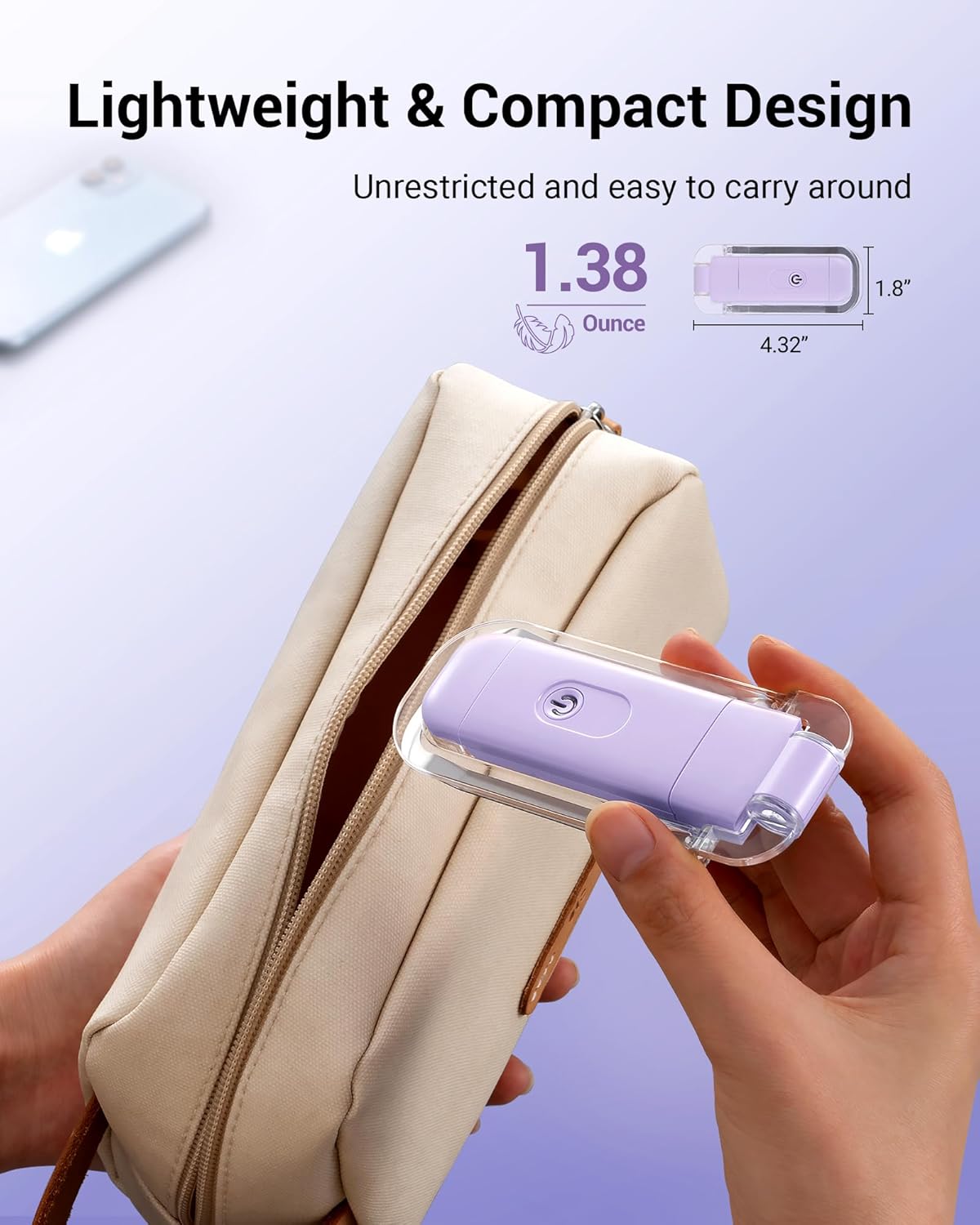 DEWENWILS USB Rechargeable Book Light for Reading in Bed, Clip-on LED Reading Lamps Portable Bookmark Lights for Kids, Book Lovers, Warm White, Brightness Adjustable for Eye Protection (Purple)