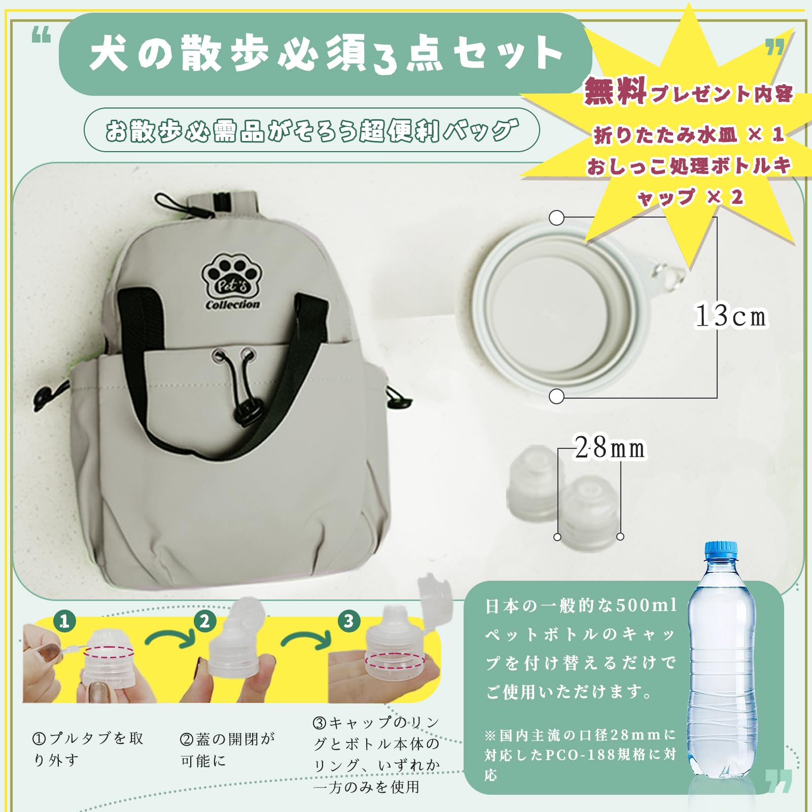 Amazon.co.jp: [Nyoniko（ニョニコ）] お散歩バッグ 犬用 3way ペット