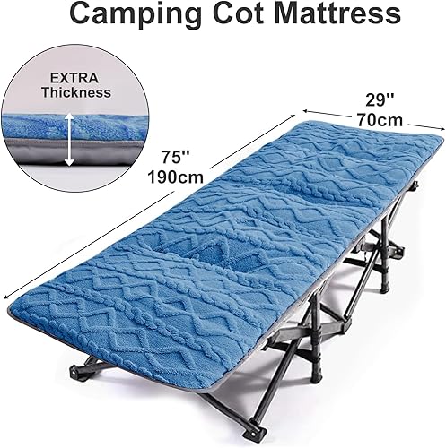 Miniatura 3 de Folding Camping Cot Pad - Portable & Comfortable Outdoor Sleeping Mat with Elastic Strap, Lightweight Waterproof Bottom Mattress Pad