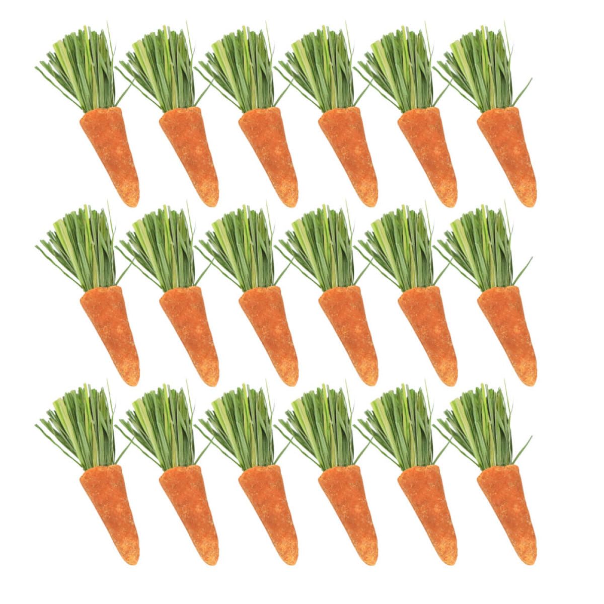 Luxshiny 18pcs Bunny Treats Small Pet Teething Toys Made from Timothy Grass and Carrot for Teeth Cleaning and Reducing Boredom Suitable for Rabbits and Small Pets