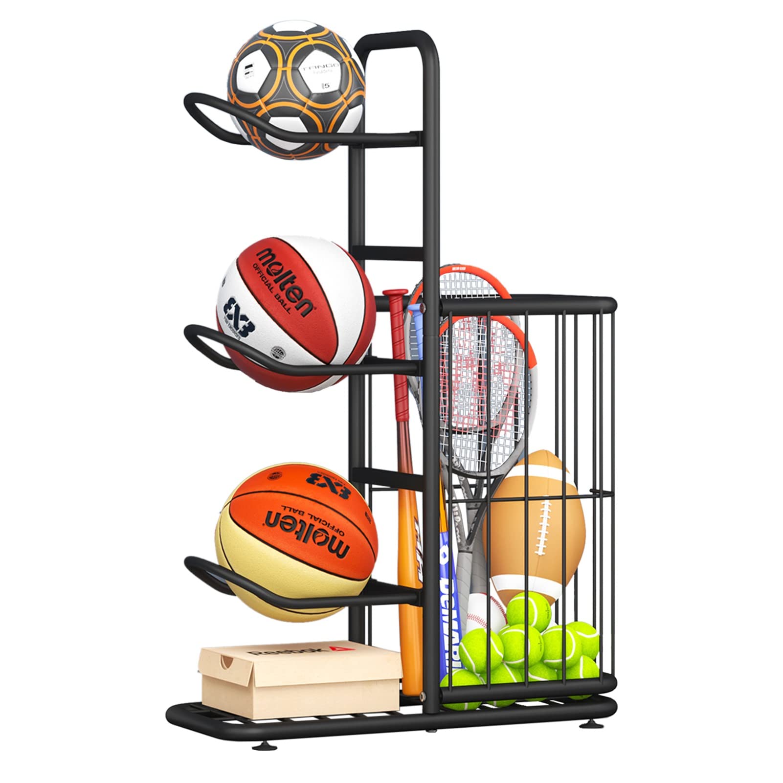 Support de stockage de balles vertical au sol idéal pour les gymnases et l'école