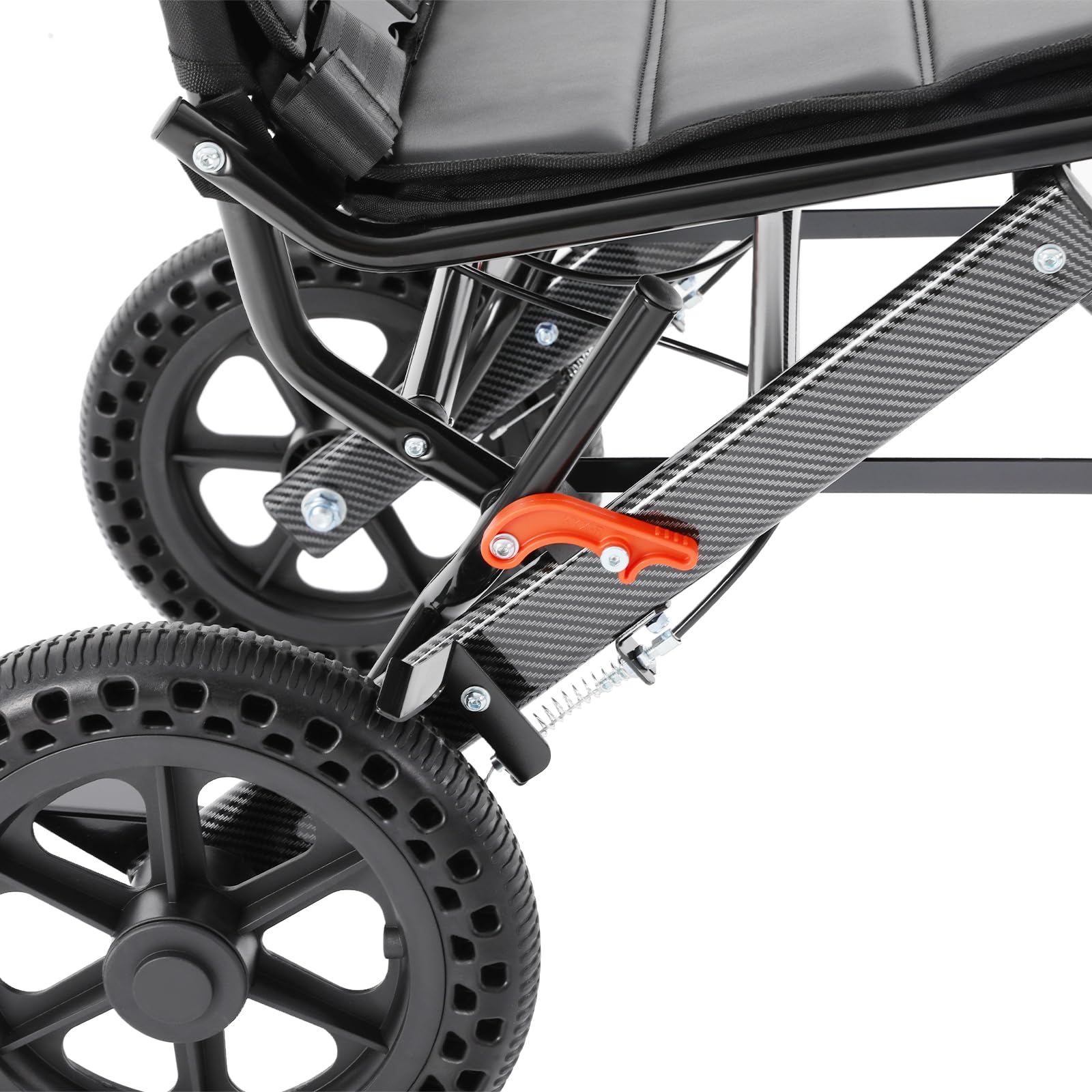Silla de ruedas plegable ligera, silla de ruedas plegable, silla de ruedas de viaje con cojín de asiento y ruedas, silla de ruedas activa Dimensiones (desplegada)54 × 83 × 89 cm