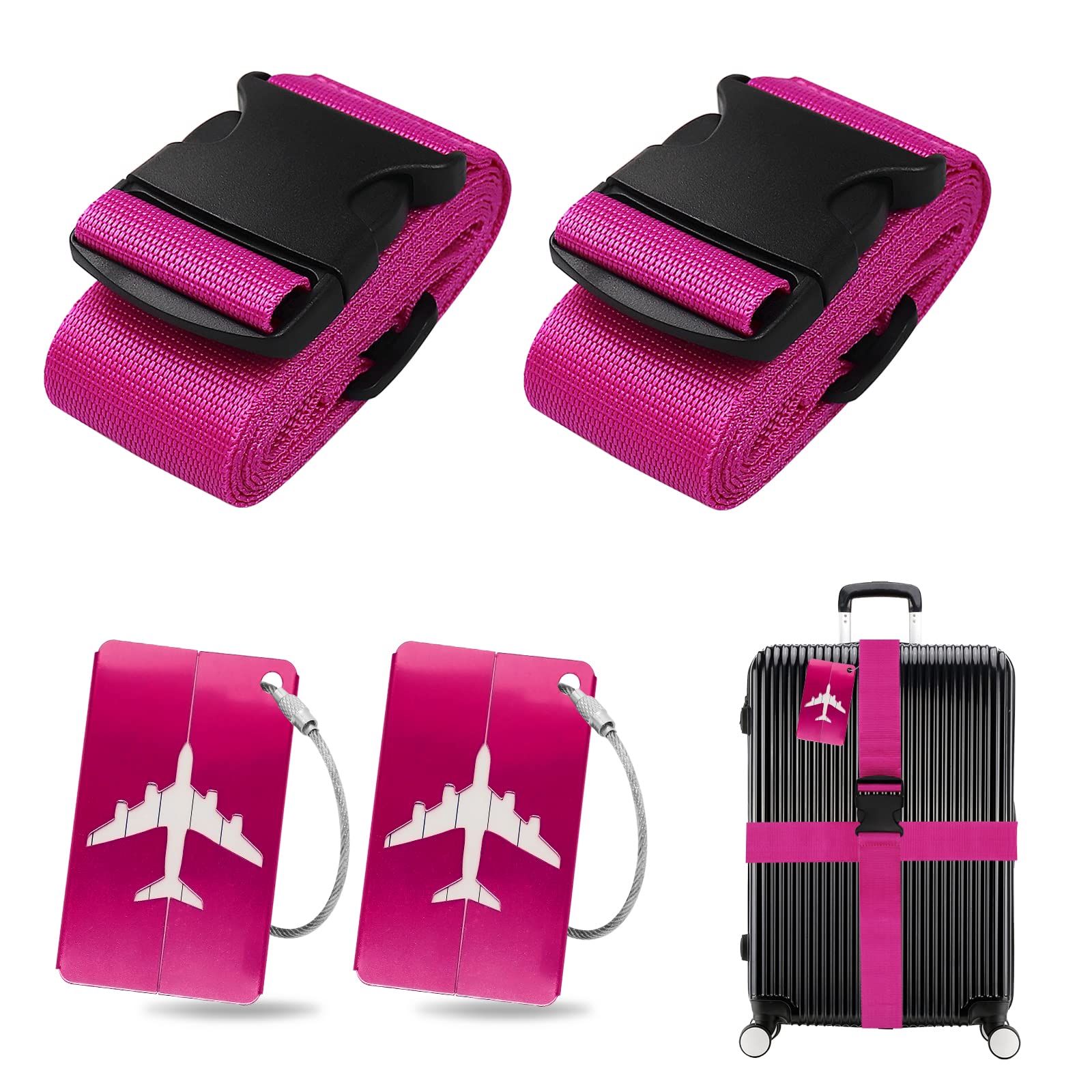 Sangle Pour Valise Travely® Lot De 4 Sangles De Valise De Qualité Supérieure, Particulièrement Attrayante Et Sûre Sangle De Valise Cdiscount