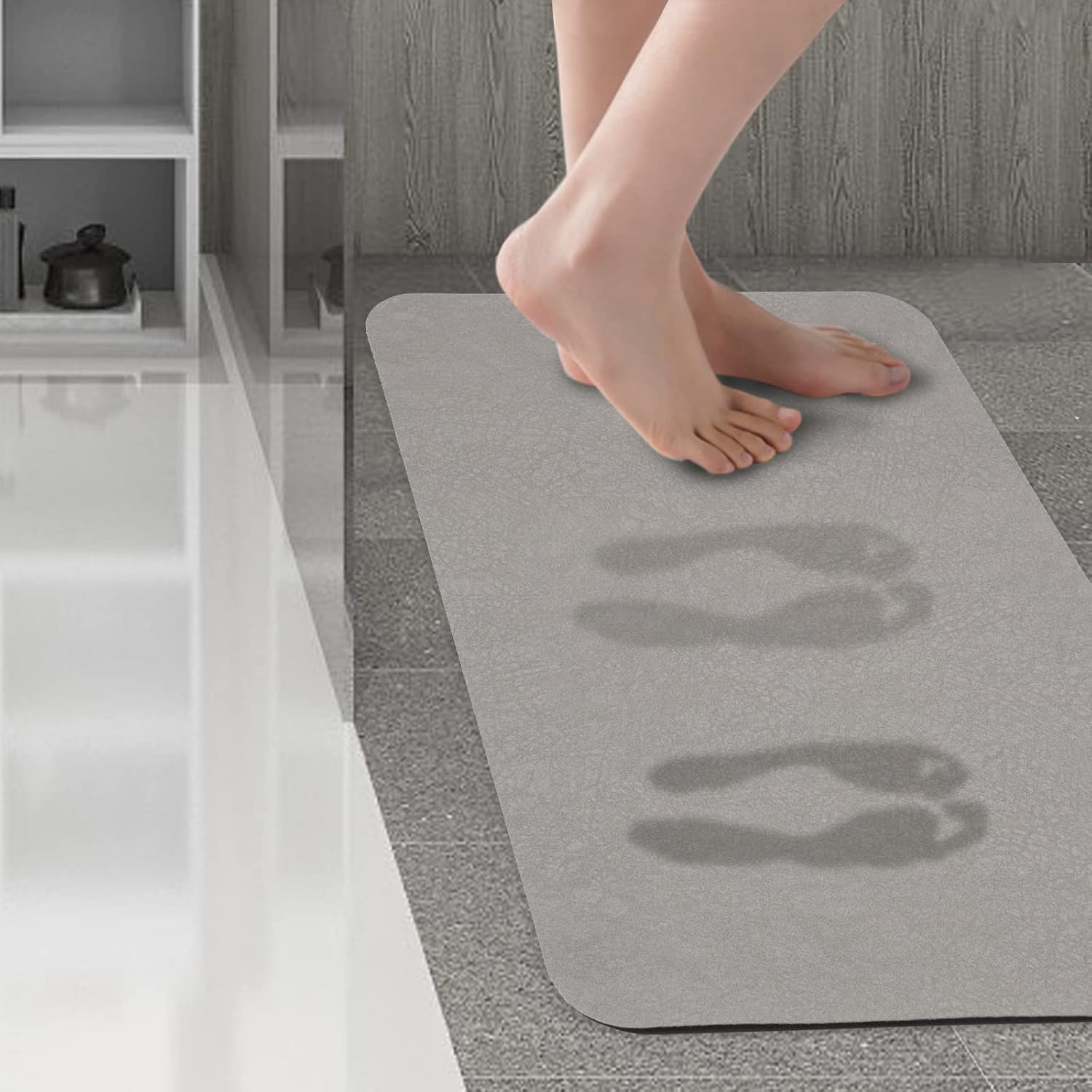 Taier Diatomaceous Earth Bath Mat, Absorbent Bath mat, Non Slip Quick
