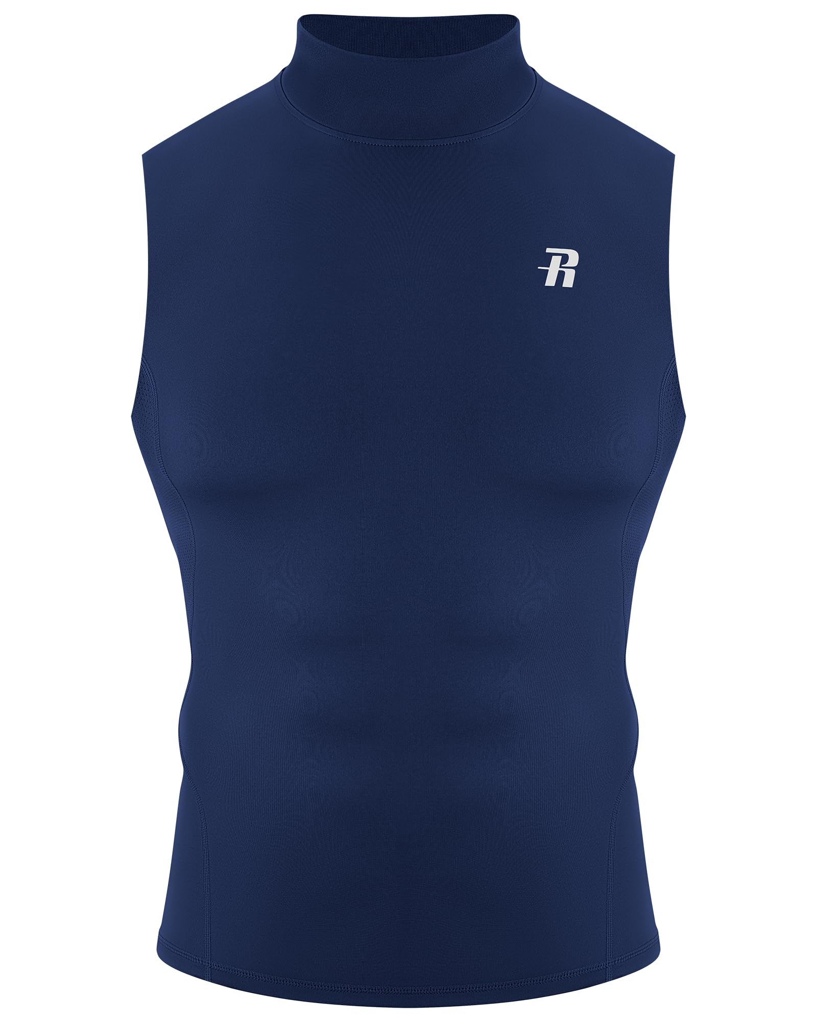 Runhit Herren Kompressionsshirt Tank Top Ärmellos Stehkragen, UPF 50+ Funktionsshirt Atmungsaktiv Schnelltrocknend Laufshirt, Leicht Sport Unterhemd für Gym Fitness Training