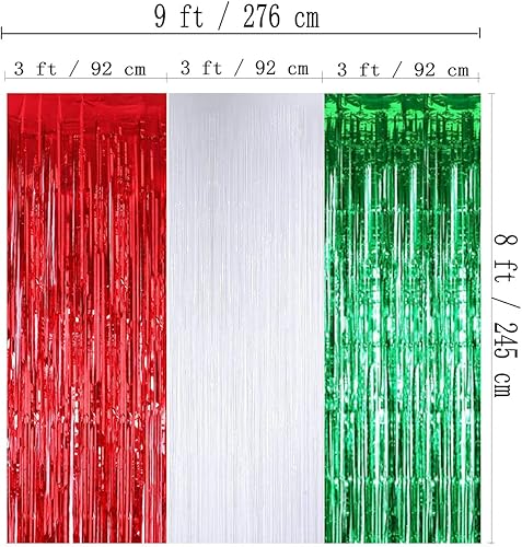 Miniatura 2 de MORANTI Cortinas de flecos de papel de oropel metálico iridiscente negro brillante de 3.28 pies x 6.56 pies para decoración de fiestas, fotos, telón