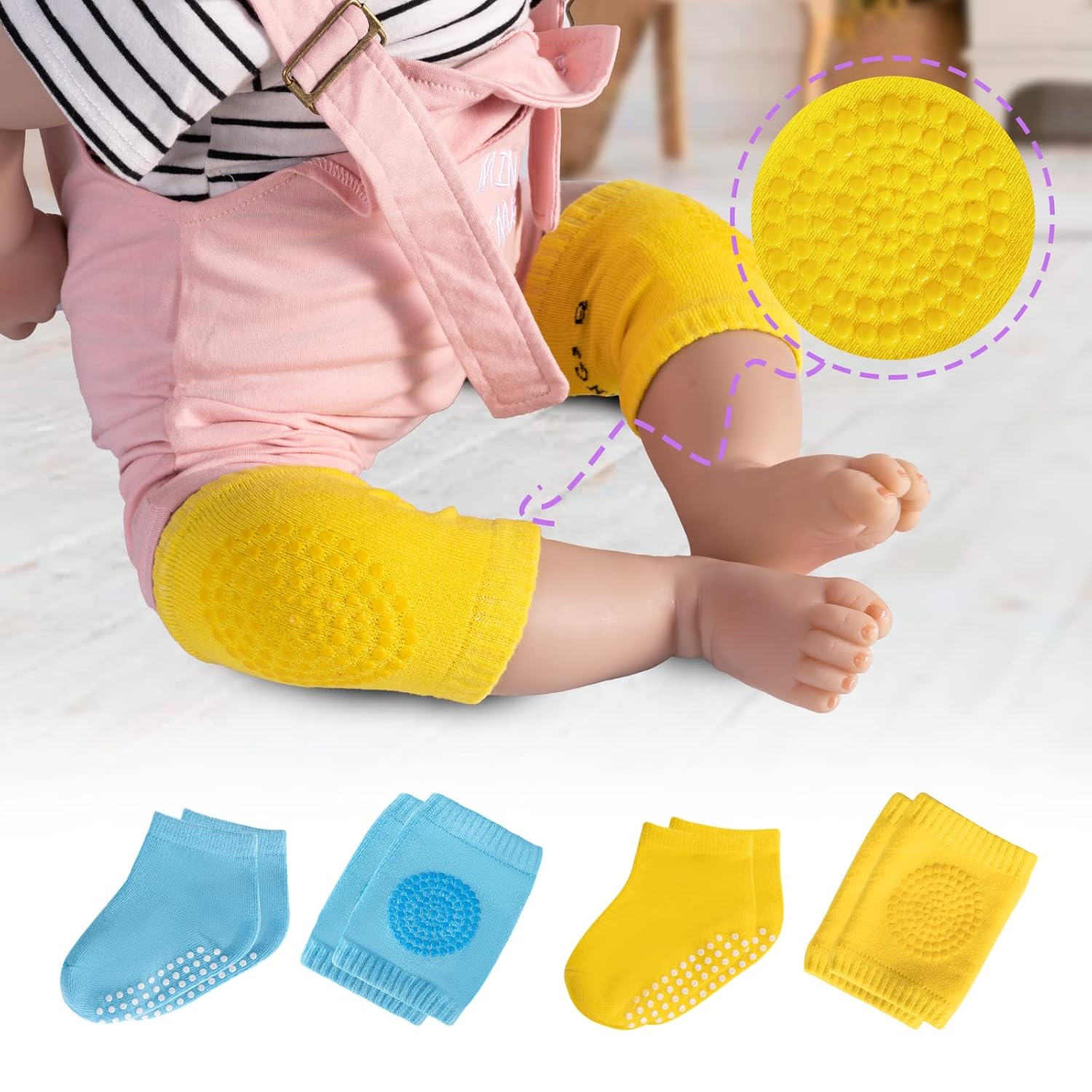 Baby Head Protector & Baby Knee Pads Crawling Adjustable Toddler Head Protection Cushion (Yellow Deer) : Baby