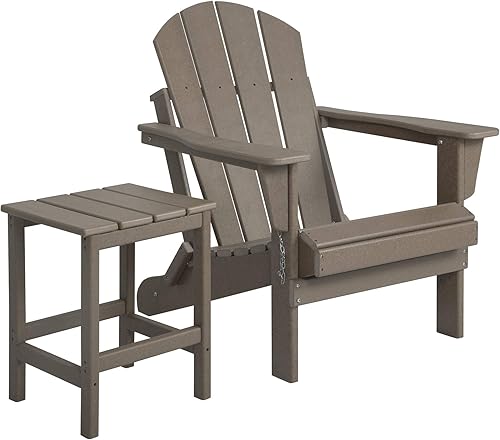 Miniatura 10 de WestinTrends Malibu - Juego de 2 sillas Adirondack con mesa auxiliar, asientos al aire libre para todo tipo de clima, silla plegable de plástico