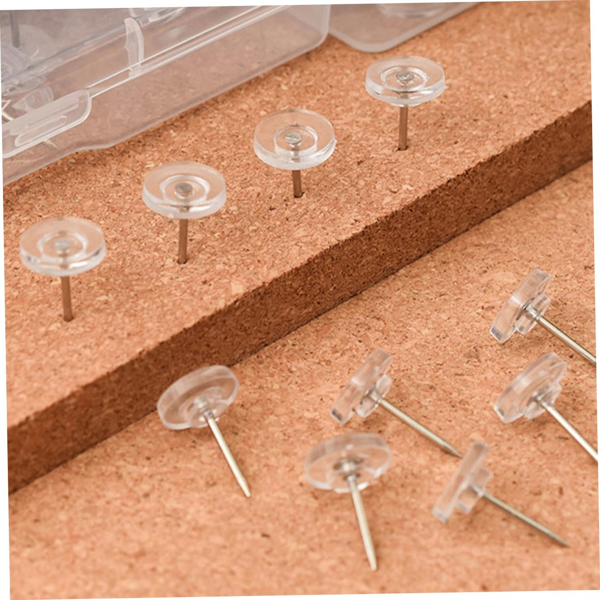 Angoily 5 Ensembles Punaises Transparentes pour Tableau De Liège Punaise À Tête Ronde Décorative pour Accrocher Photos Cartes Et Documents Accessoires De Pratiques 200 Pièces * 5