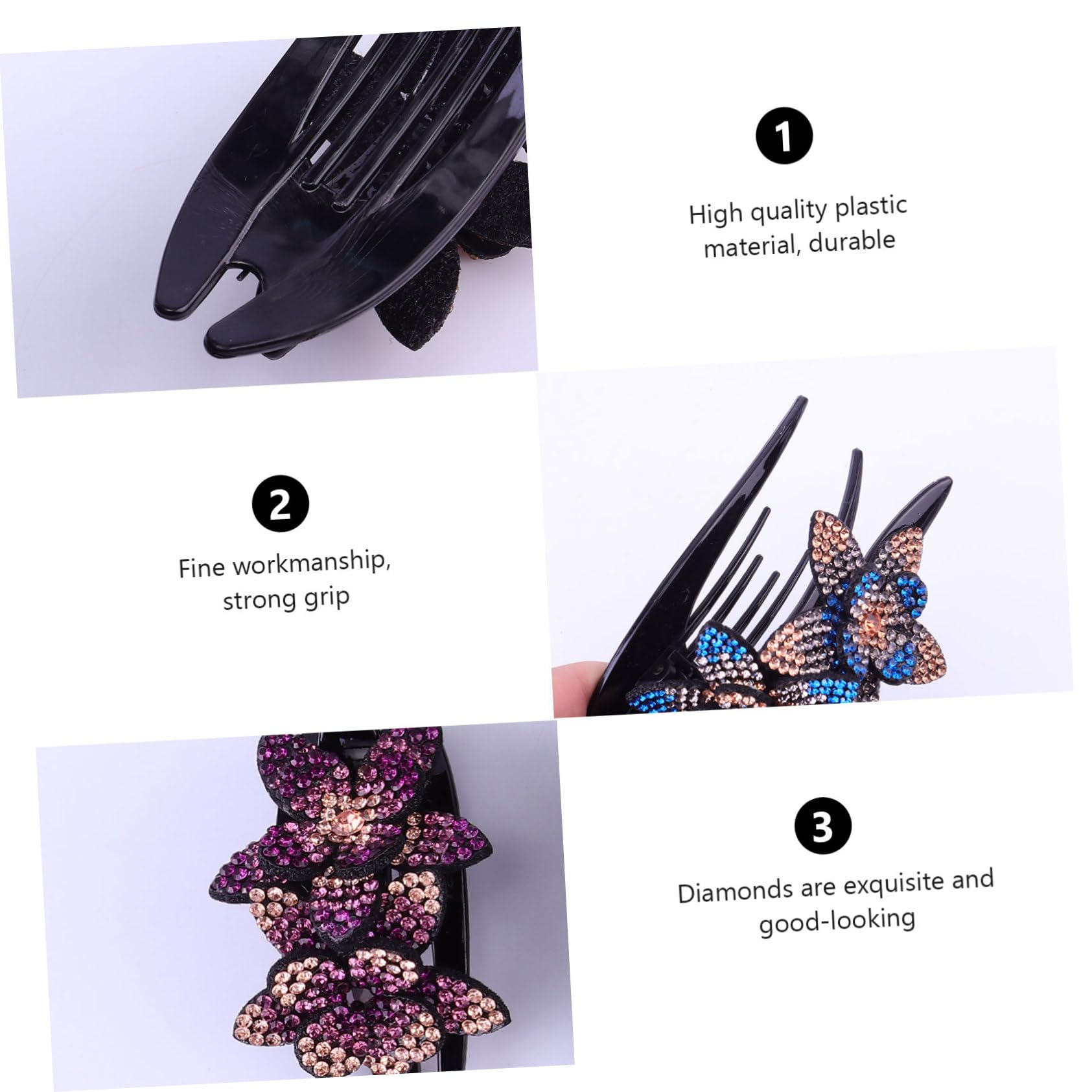 Healeved 6Pezzi Fermaglio Denti Becco Anatra con Clip Floreali Eleganti per Matrimonio e Feste Accessori per per Donne e Ragazze Design Raffinato e