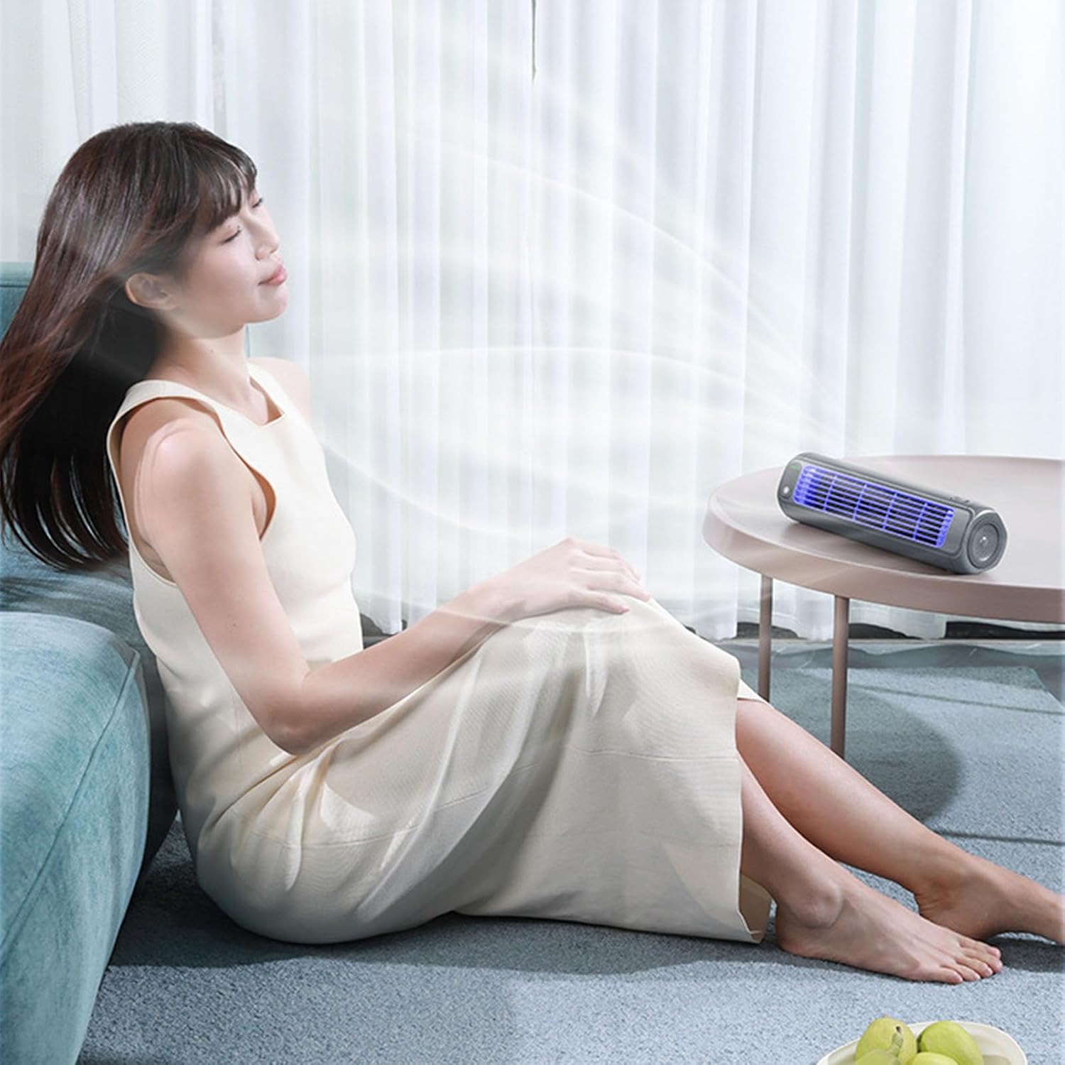 Rechargeable Tower Fan, Grey