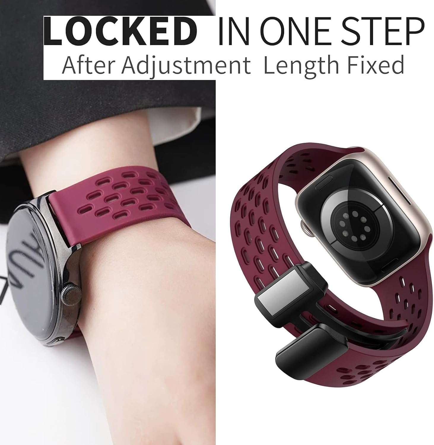 Lamshaw Compatible with WHOOP 4.0 Bands with Case bands, Quick Release Breathable Silicone Replacemet Band Straps Compatible with WHOOP 5.0 PEAK, LIFE MG, One, 4.0, 3.0 image 4