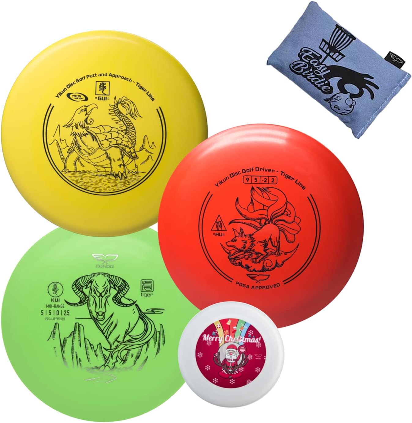 Yikun Disc Disc Grip Enhancer-absorbing Drying Bag with 3pcs Disc Golf Set Disc Golf Kit and Mini Marker