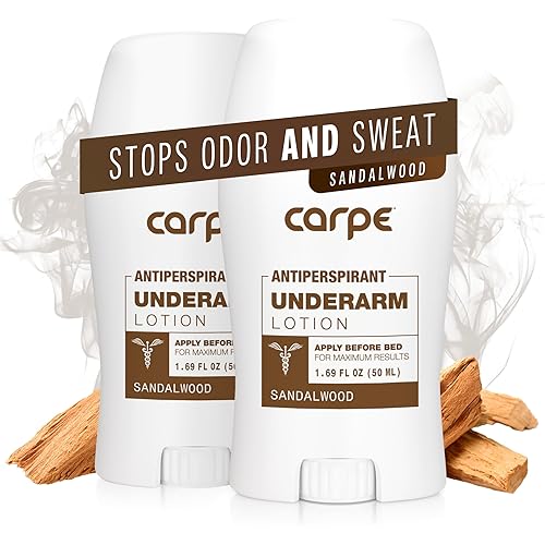 Carpe Underarm Antiperspirant Deodorant Advanced Sweat & Odor Protection Formula - Deodorant for Men & Women - Helps to Combat Excessive Sweating with Odor Control - Sandalwood (Pack of 2)