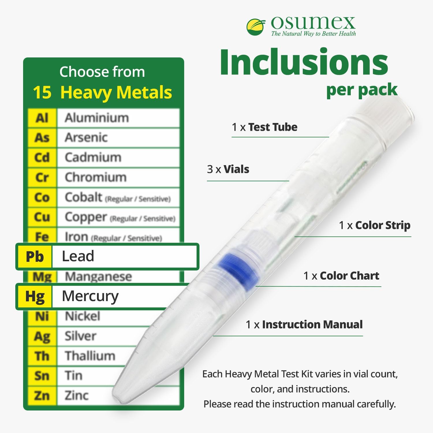Mercury and Lead Test Kit Specific Kit 2 Test Pack - Heavy Metals Test Kit, At Home Water Testing Kit, Lead Testing Kit, Mercury Test Kit, Heavy Metal Test Kit for Urine, Water, Food & Other Materials