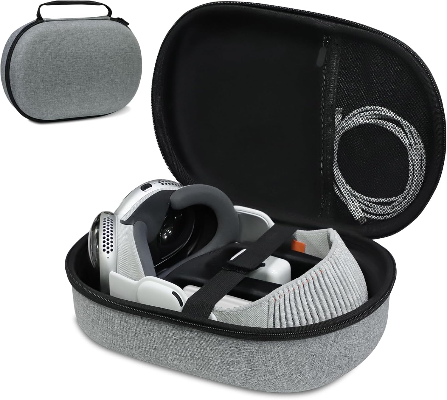 Carrying Case for Apple Vision Pro, Ultimate Protection for Apple Vision Pro Accessories, Hard Apple Vision Pro Travel Bag with Internal Compartments and Silicone Handle Grip