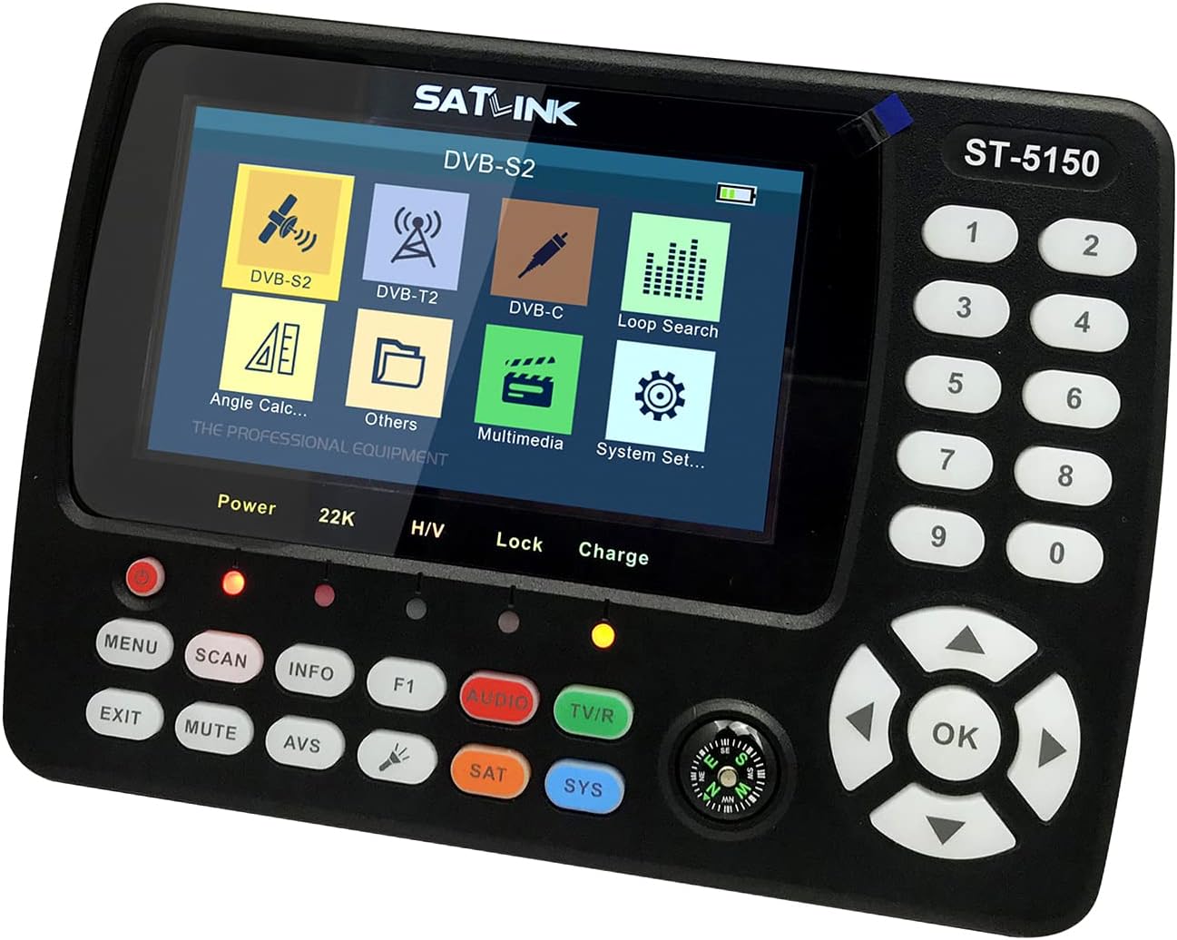 OUNA Satellite,ST-5150 DVB-S2/T2/C COMBO Satellite TV Digital Handheld Signal Meter Satellite H.265 HEVC MPEG-4 4.3 Inch TFT L