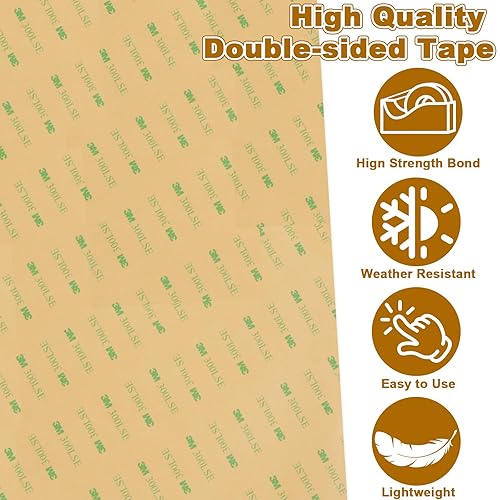 Miniatura 3 de Paquete de 6 cintas adhesivas de transferencia 3M 300LSE de doble cara, hojas adhesivas de doble cara de 12 x 12 pulgadas, cinta adhesiva de doble